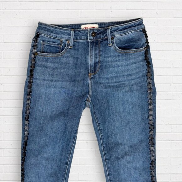 DRIFTWOOD Jackie Star Embellished Trim Skinny Stretch Denim Ankle Jeans Size 26 - Picture 3 of 9